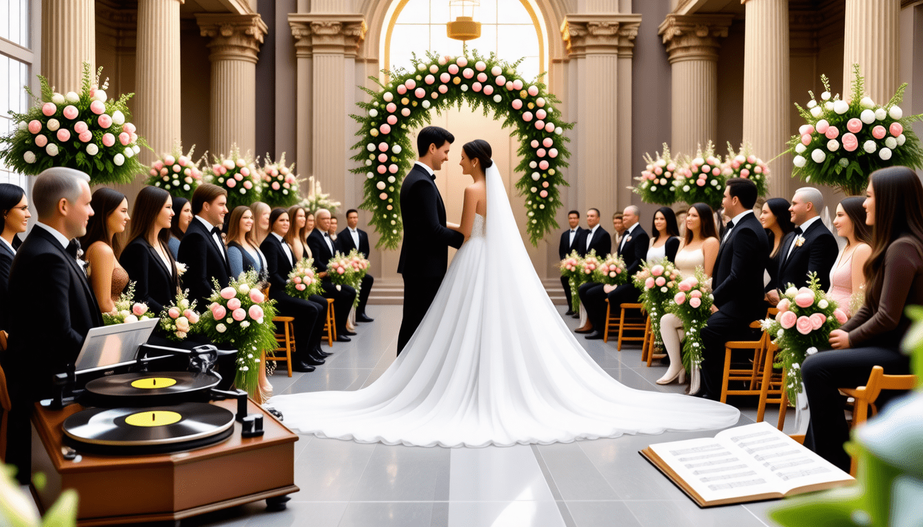 découvrez notre guide complet des meilleures musiques pour animer votre mariage à la mairie. trouvez des suggestions adaptées à chaque moment de votre cérémonie, de l'entrée des mariés aux échanges de vœux, et créez une ambiance inoubliable pour ce jour spécial.