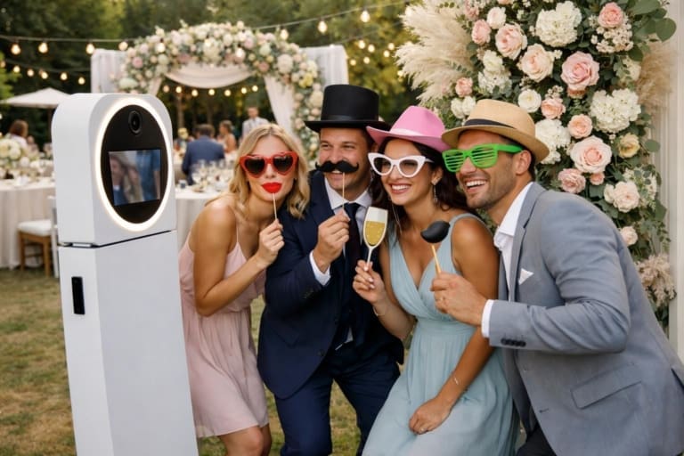 découvrez pourquoi la location d’une borne à selfie est l’animation idéale pour votre mariage, pour capturer des souvenirs fun et inoubliables avec vos invités.