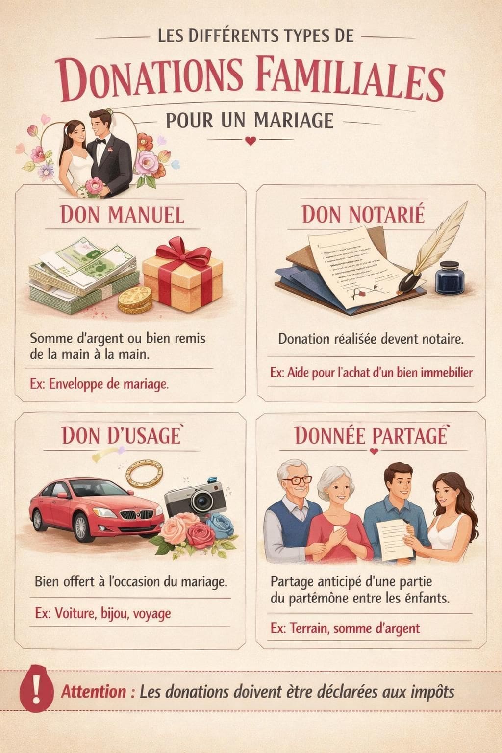 découvrez comment les donations familiales peuvent constituer un soutien financier essentiel pour organiser le mariage de vos rêves en toute sérénité.