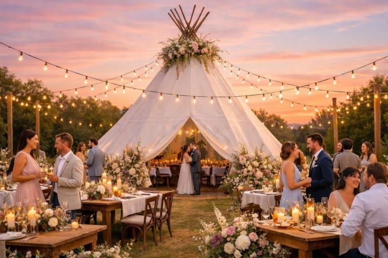 découvrez pourquoi un tipi pour votre mariage est une idée unique et charmante à envisager pour une célébration inoubliable en plein air.