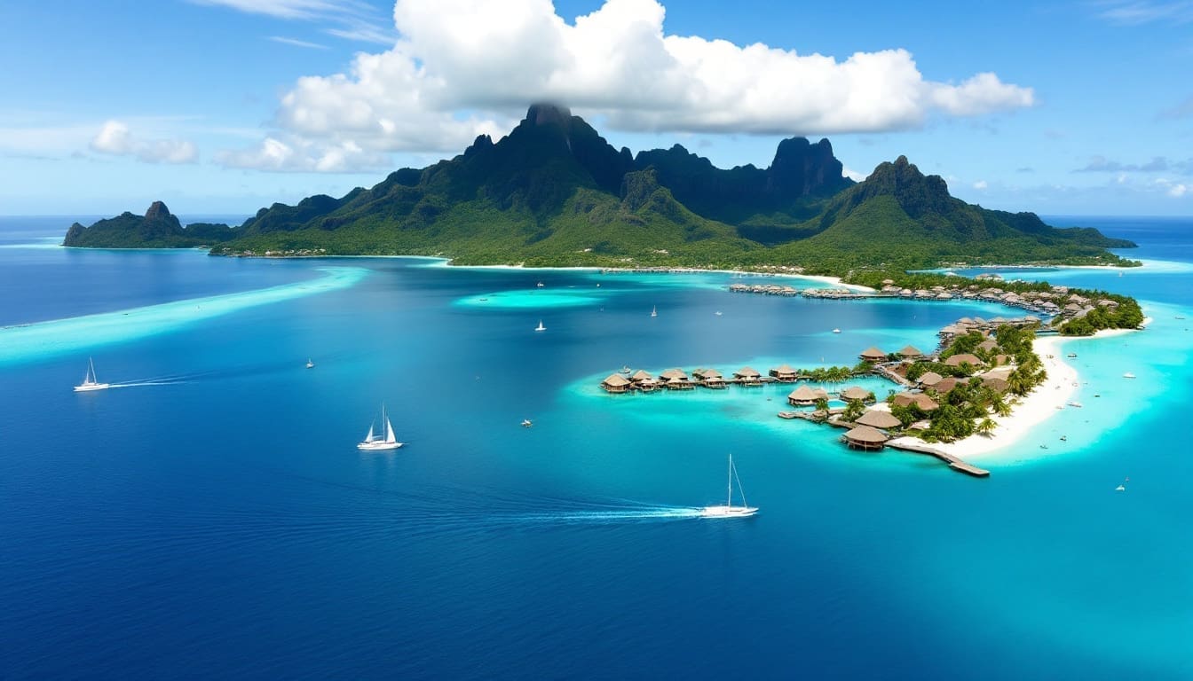 offrez-vous un voyage de noces inoubliable à bora bora, une véritable oasis de romance. découvrez des plages de sable blanc, des eaux turquoise cristallines et des paysages à couper le souffle, tout en partageant des moments magiques main dans la main avec votre partenaire. plongez dans un cadre idyllique où l’amour et l'aventure se rencontrent pour célébrer votre union.