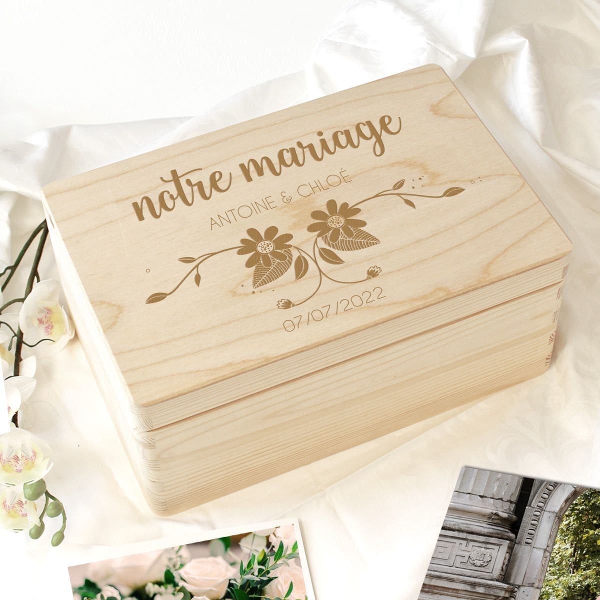 découvrez notre sélection de boîtes à mariée, parfaites pour conserver vos souvenirs de ce jour exceptionnel. élégantes et personnalisables, ces boîtes sont idéales pour ranger vos souvenirs, vos photos et vos vœux. offrez-vous une touche de magie pour votre mariage !