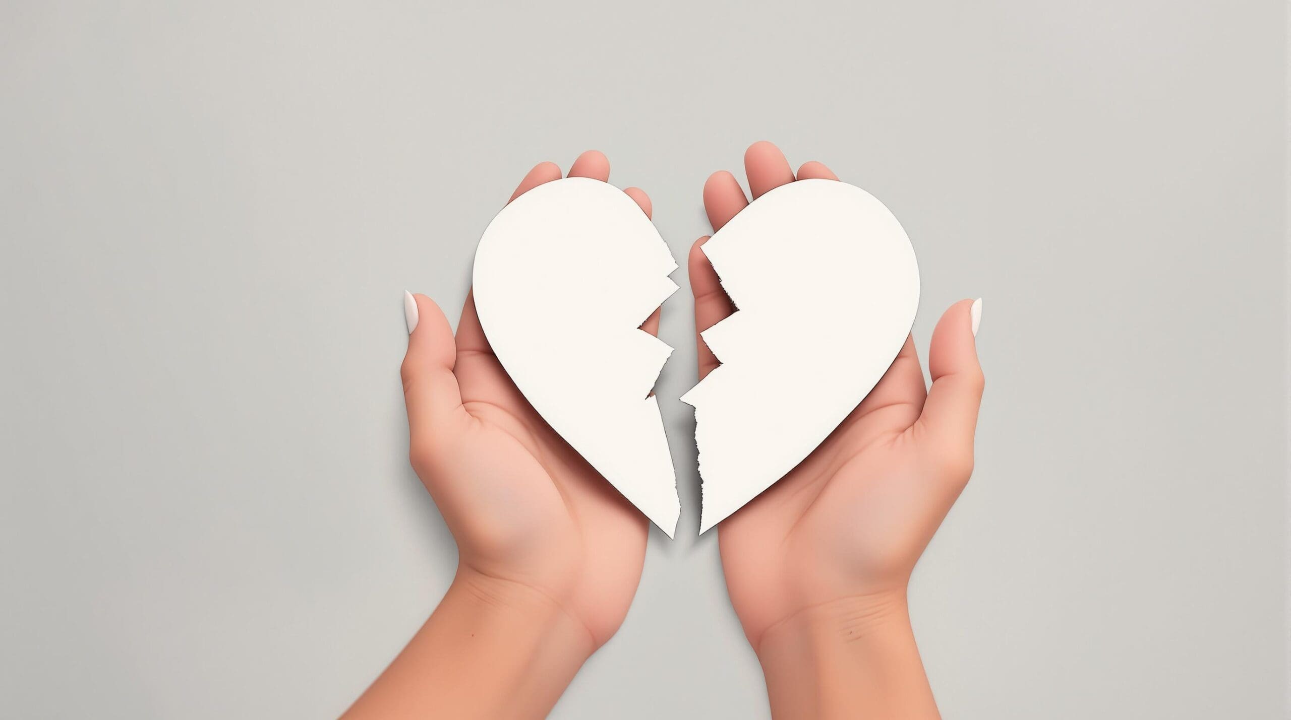 Cœur brisé symbolisant la douleur d’une rupture amoureuse.