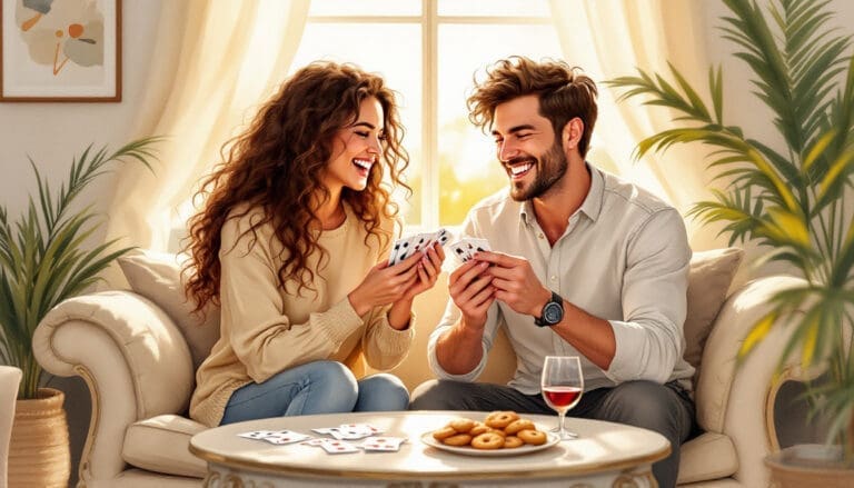 jeu complicité couple sur canapé