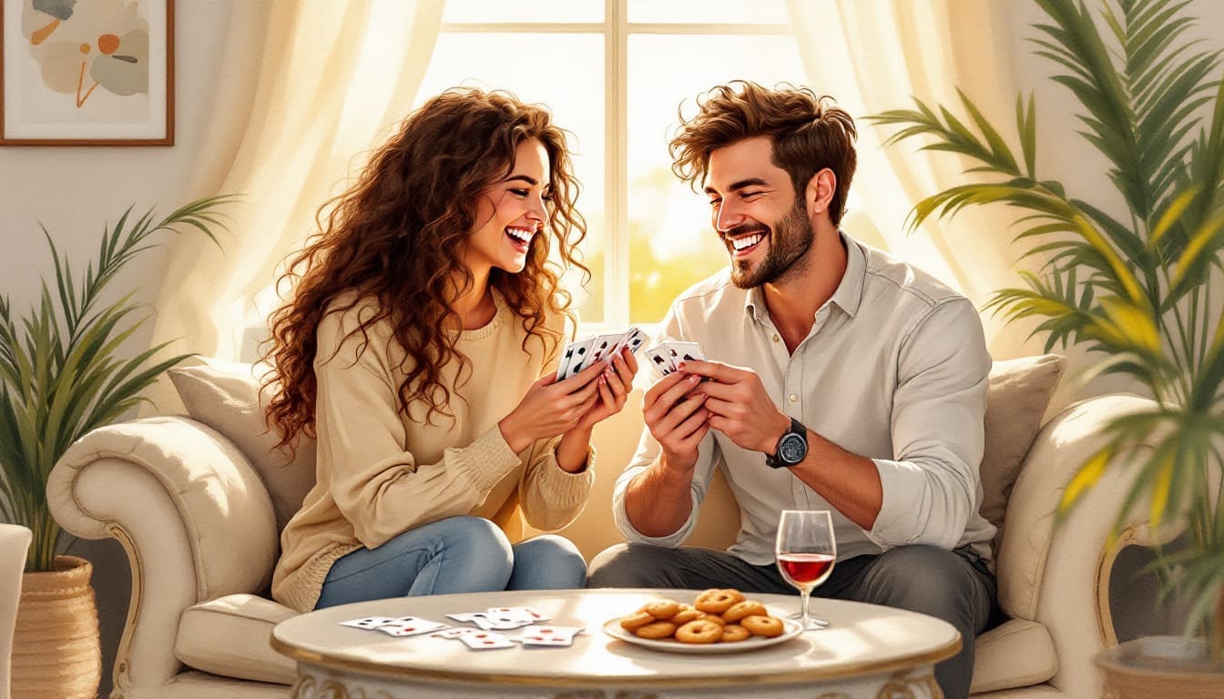 jeu complicité couple sur canapé