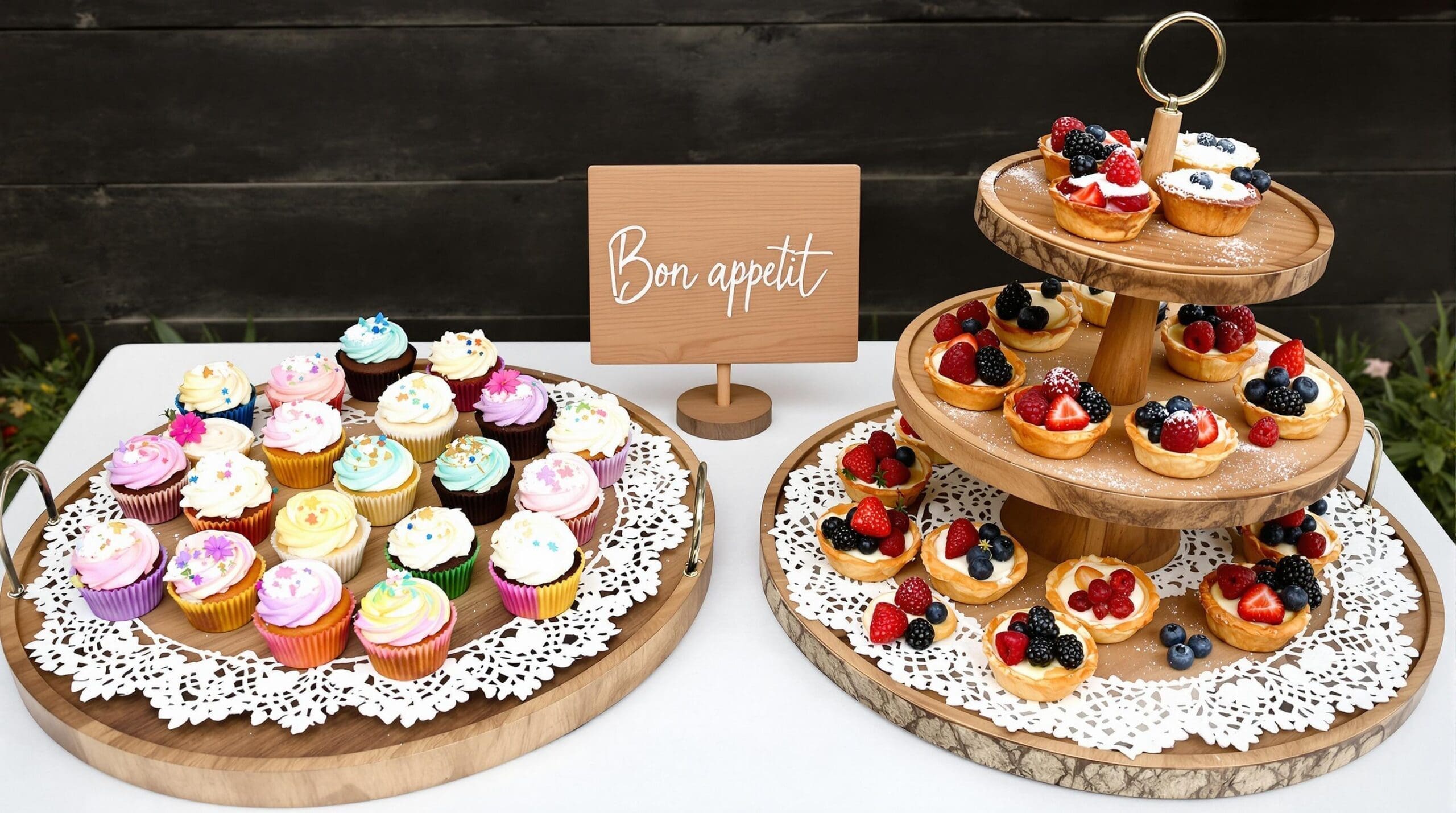 Desserts faits maison pour mariage économique : cupcakes et tartes aux fruits