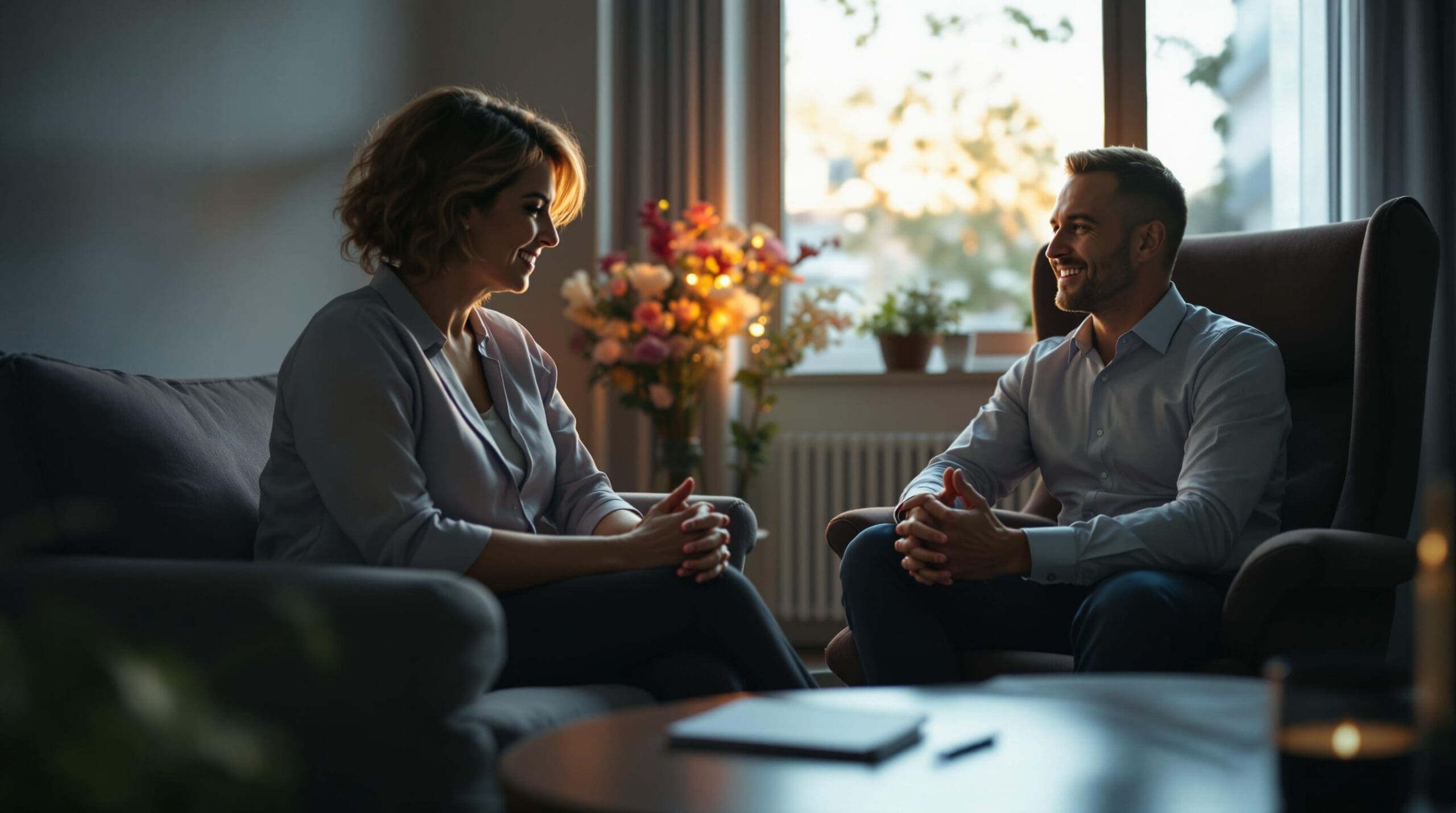 Consultation avec un professionnel pour surmonter une rupture.
